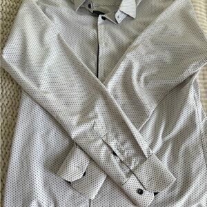 White Dress Shirt with Textured Pattern